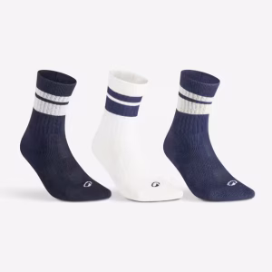 جوراب تنیس دکتلون DECATHLON High Sports Socks Tri-Pack RS 500 پک 3 تایی